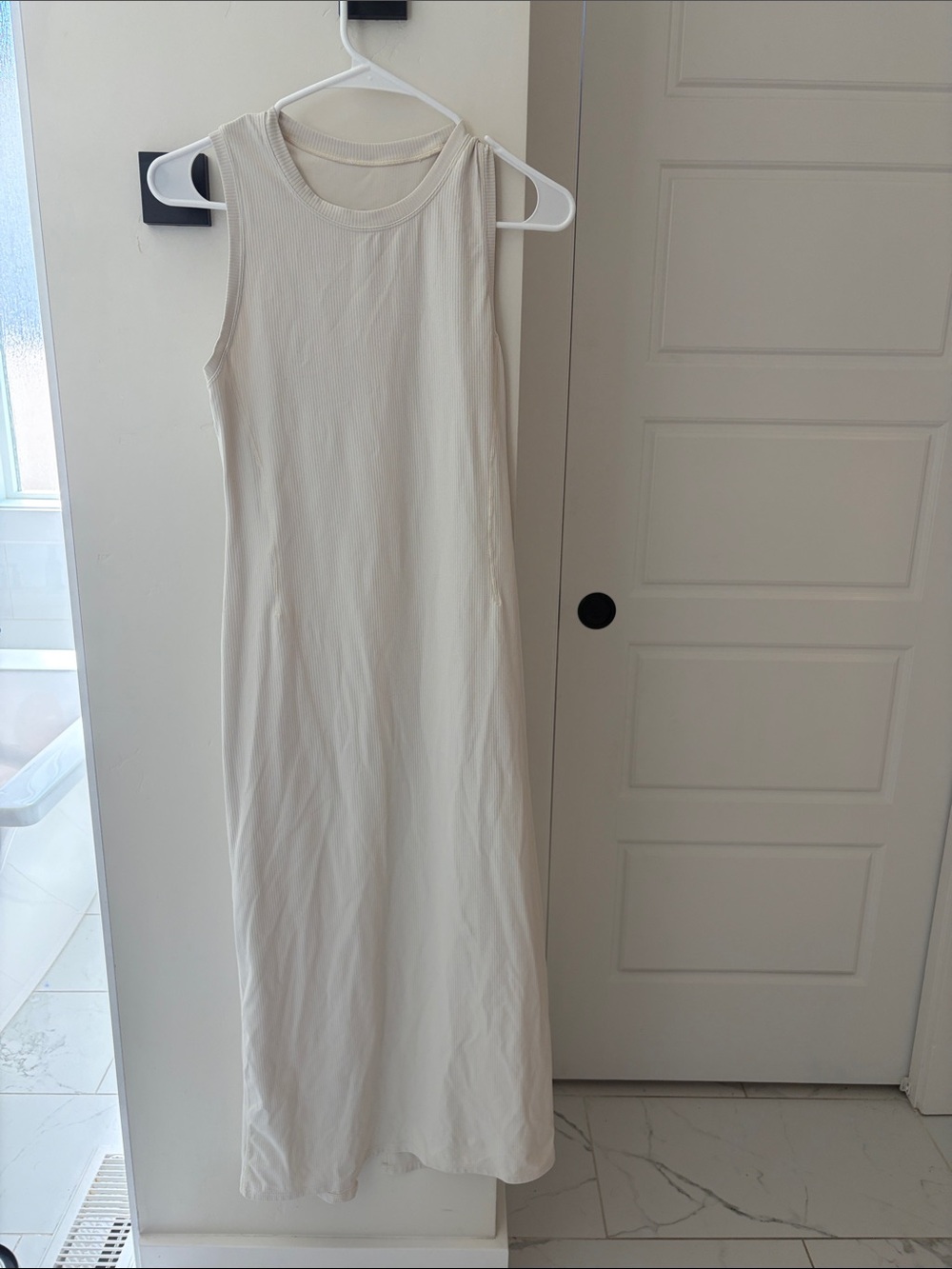 lululemon athletica Cream Sleeveless Ribbed Maxi Dress